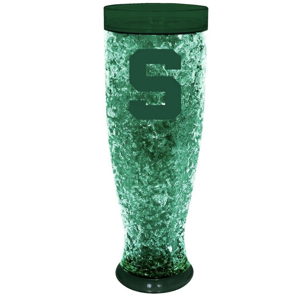 Michigan State Spartans- 16oz Flared Pilsner Freezer Glass Green New NCAA Beer